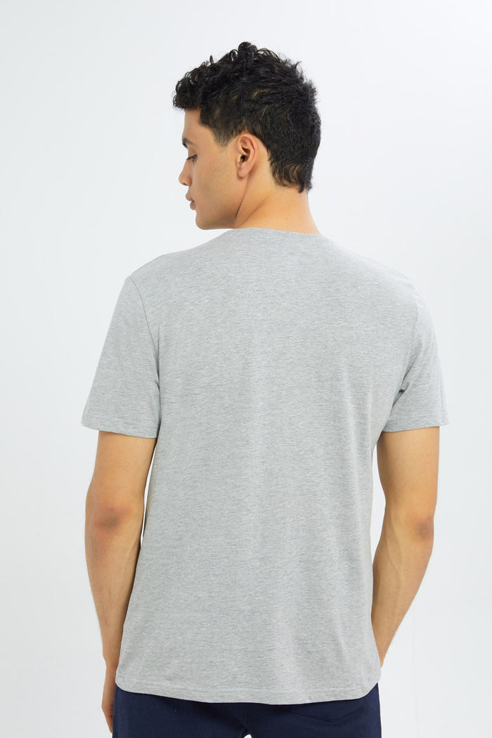 Redtag-Grey-V-Neck-Basic-T-Shirt-365,-Category:T-Shirts,-Colour:Grey,-Deals:New-In,-Dept:Menswear,-Filter:Men's-Clothing,-H1:MWR,-H2:GEN,-H3:TSH,-H4:TSH,-Men-T-Shirts,-Promo:TBL,-Season:365,-Section:Men,-TBL-Men's-