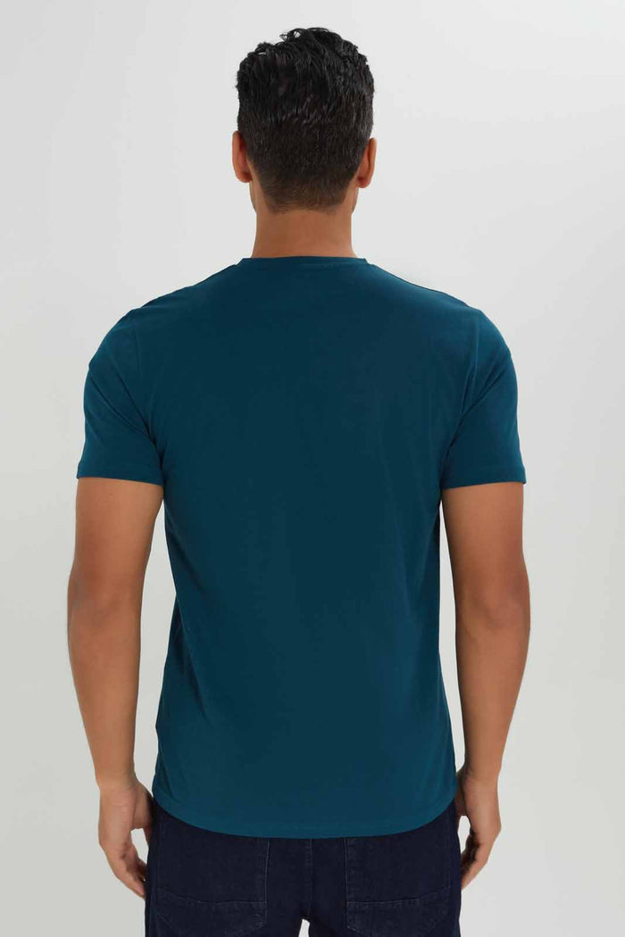 Redtag-Men-Teal-V-Neck-T-Shirt-Category:T-Shirts,-Colour:Teal,-Deals:New-In,-Dept:Menswear,-Filter:Men's-Clothing,-Men-T-Shirts,-New-In-Men-APL,-Non-Sale,-S23A,-Section:Men,-TBL-Men's-
