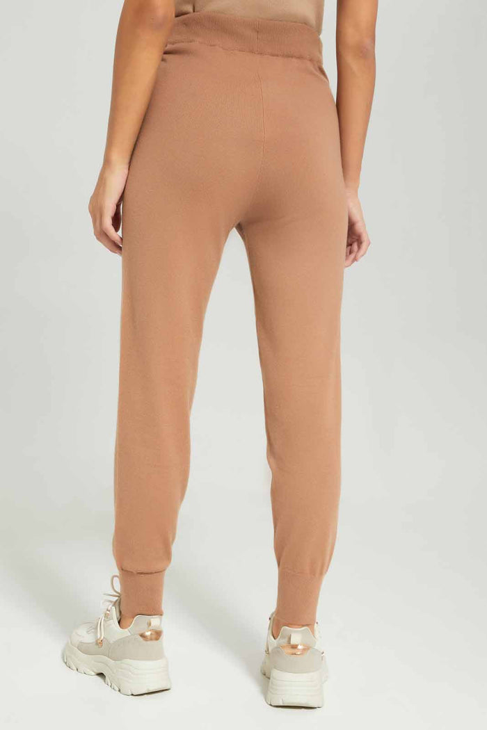 Redtag-Women-Sand-Knitted-Jogger-Category:Trousers,-Colour:Sand,-Deals:New-In,-Dept:Ladieswear,-Filter:Women's-Clothing,-LDC,-LDC-Trousers,-New-In-LDC-APL,-Non-Sale,-S23A,-Section:Women,-TBL-Women's-