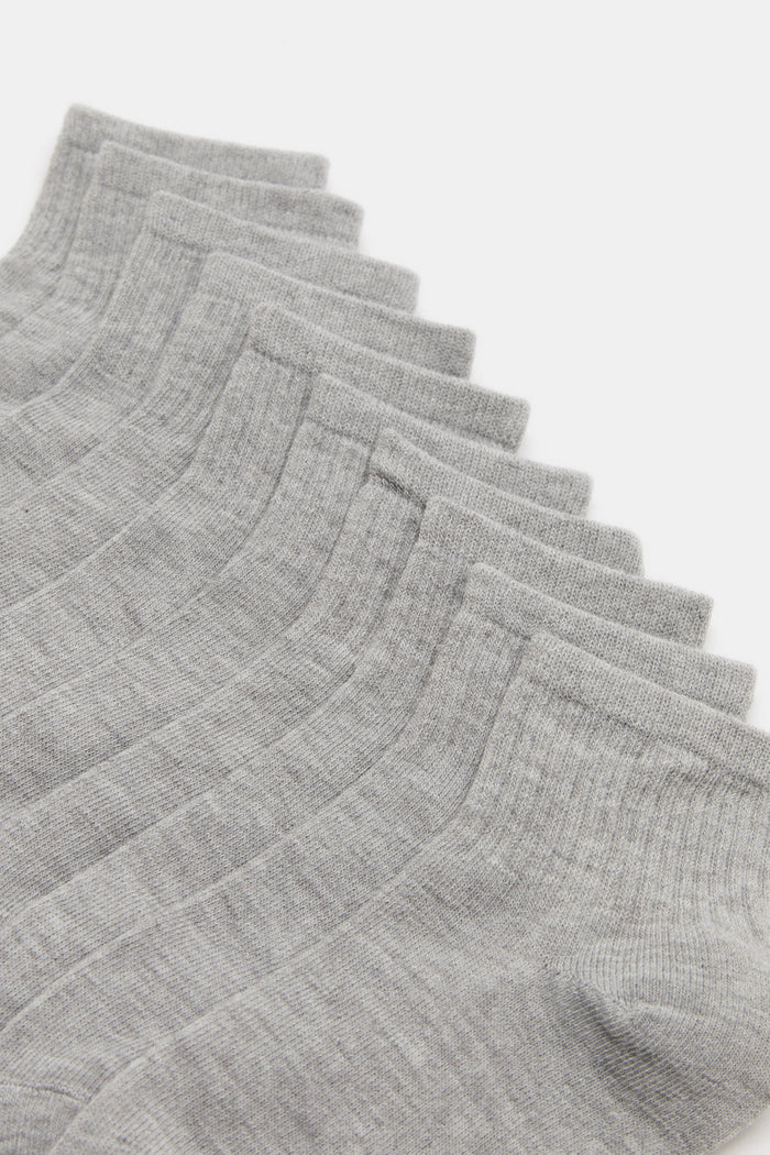 Redtag-Girls-Pack-Of-5---Sl-Longer-Than-Ankle-Length-With-Rib---Grey-365,-Category:Socks,-Colour:Grey,-Deals:New-In,-Filter:Senior-Girls-(8-to-14-Yrs),-GSR-Socks,-H1:KWR,-H2:GSR,-H3:IMP,-H4:SKS,-KWRGSRIMPSKS,-New-In-GSR-APL,-Non-Sale,-Packs,-ProductType:Ankle-Socks,-Season:365,-Section:Girls-(0-to-14Yrs),-Set:Set-of-5-Senior-Girls-9 to 14 Years