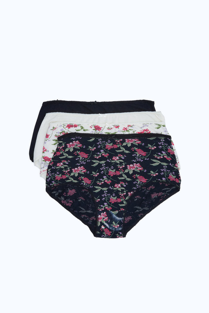Redtag-Women-Ladies-Plus-Brief--4-Pack-Assorted-Print-/-Plain-Mama-365,-Category:Briefs,-Colour:Assorted,-Deals:New-In,-Filter:Women's-Clothing,-H1:LWR,-H2:LDL,-H3:LIN,-H4:BRE,-New-In-Women-APL,-Non-Sale,-Season:365,-Section:Women,-Women-Briefs--