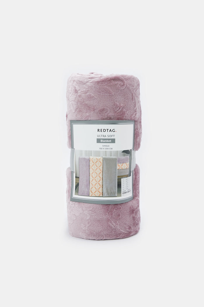Redtag-Purple-Floral-Burn-Out-Flannel-Blanket-(Single-Size)-Category:Blankets,-Colour:Purple,-Deals:New-In,-Filter:Home-Bedroom,-H1:HMW,-H2:BED,-H3:BEC,-H4:BLA,-HMW-BED-Blankets,-HMWBEDBECBLA,-New-In-HMW-BED,-Non-Sale,-ProductType:Blankets-Single-Size,-S23C,-Season:S23C,-Section:Homewares,-Style:PRINTED-Home-Bedroom-