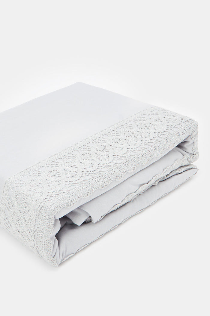 Redtag-Grey-2-Piece-Lace-Trim-Duvet-Cover-Set-(Single-Size)-Category:Duvet-Covers,-Colour:Grey,-Deals:New-In,-Filter:Home-Bedroom,-H1:HMW,-H2:BED,-H3:BLN,-H4:DVC,-HMW-BED-Duvet-Covers,-HMWBEDBLNDVC,-New-In-HMW-BED,-Non-Sale,-ProductType:Duvet-Covers-Single-Size,-Season:W23A,-Section:Homewares,-W23A-Home-Bedroom-