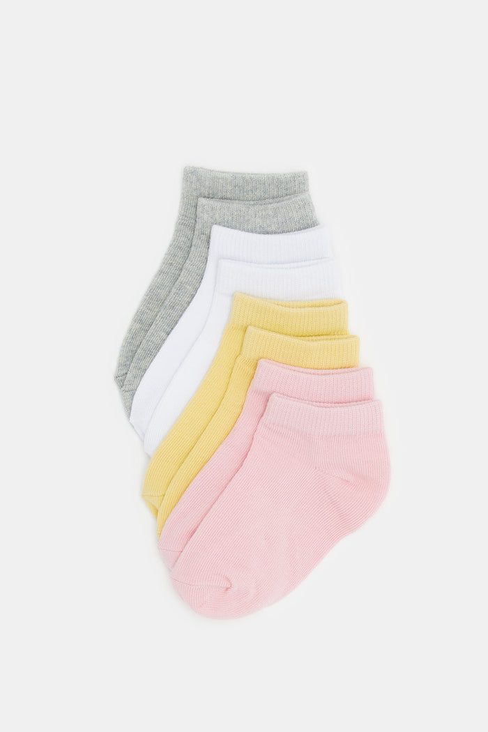 Redtag-Assorted-Solid-4-Pk-Ankle-Length-Socks-365,-Category:Socks,-Colour:Assorted,-Deals:New-In,-Filter:Infant-Girls-(3-to-24-Mths),-H1:KWR,-H2:ING,-H3:HOS,-H4:SKS,-ING-Socks,-New-In-ING,-Non-Sale,-ProductType:Ankle-Socks,-Season:365365,-Section:Girls-(0-to-14Yrs)-Infant-Girls-3 to 24 Months