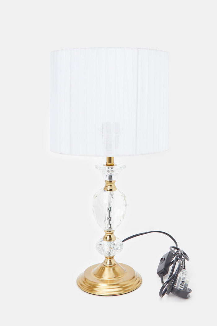 Redtag-Gold-Metal-Glass-Crystal-Table-Lamp-Category:Lamps,-Colour:Gold,-Deals:New-In,-Filter:Home-Decor,-H1:HMW,-H2:HOM,-H3:LTN,-H4:LAM,-HMW-HOM-Lighting,-HMWHOMLTNLAM,-New-In-HMW-HOM,-Non-Sale,-ProductType:Table-Lamps,-Season:W23O,-Section:Homewares,-W23O-Home-Decor-