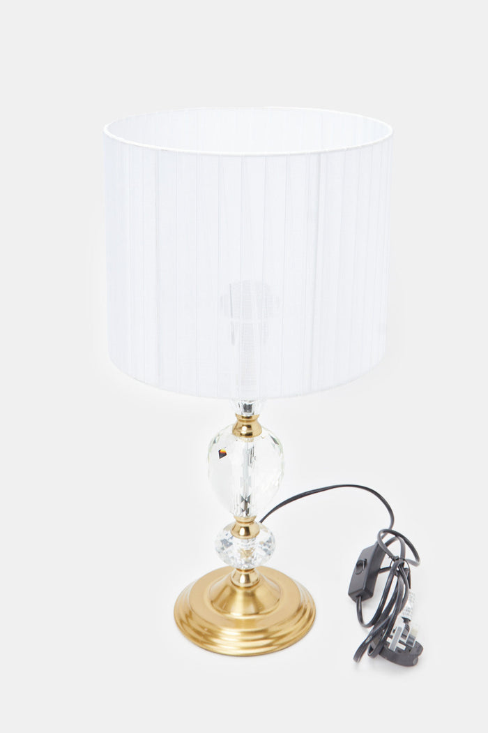 Redtag-Gold-Metal-Glass-Crystal-Table-Lamp-Category:Lamps,-Colour:Gold,-Deals:New-In,-Filter:Home-Decor,-H1:HMW,-H2:HOM,-H3:LTN,-H4:LAM,-HMW-HOM-Lighting,-HMWHOMLTNLAM,-New-In-HMW-HOM,-Non-Sale,-ProductType:Table-Lamps,-Season:W23O,-Section:Homewares,-W23O-Home-Decor-