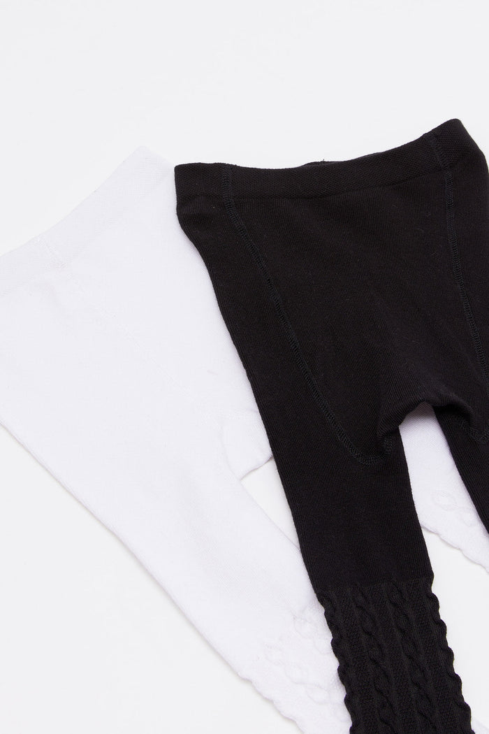 Redtag-2-Pc-Pack-Stockings-Black-And-White-365,-Category:Tights,-Colour:Assorted,-Deals:New-In,-Filter:Girls-(2-to-8-Yrs),-GIR-Tights,-H1:KWR,-H2:GIR,-H3:IMP,-H4:TAS,-New-In-GIR,-Non-Sale,-ProductType:Tights-&-Stockings,-Season:365365,-Section:Girls-(0-to-14Yrs)-Girls-2 to 8 Years