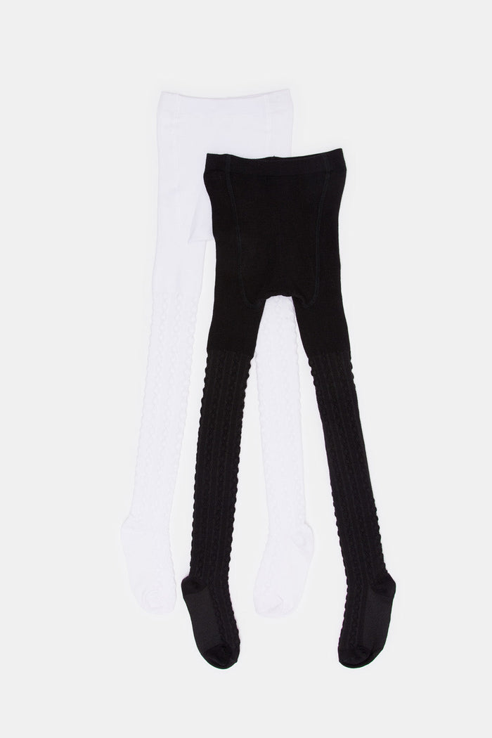 Redtag-2-Pc-Pack-Stockings-Black-And-White-365,-Category:Tights,-Colour:Assorted,-Deals:New-In,-Filter:Girls-(2-to-8-Yrs),-GIR-Tights,-H1:KWR,-H2:GIR,-H3:IMP,-H4:TAS,-New-In-GIR,-Non-Sale,-ProductType:Tights-&-Stockings,-Season:365365,-Section:Girls-(0-to-14Yrs)-Girls-2 to 8 Years